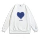 Long-sleeve Round-neck Heart Print Sweatshirt