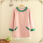 Strawberry Patch Lace Hem Sweater Dress