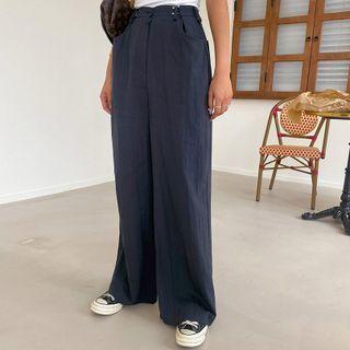 Hook-and-eye Wide-leg Pants