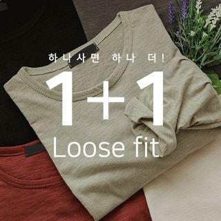Set Of 2: Dip-back Oversized T-shirt