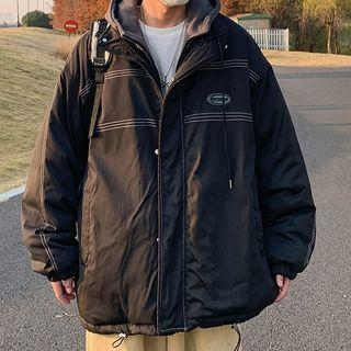 Mock Two-piece Striped Hooded Jacket