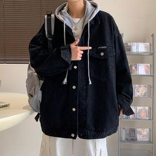 Embroidered Mock Two Piece Denim Jacket