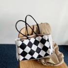 Plaid Tote Bag Plaid - Black & White - One Size