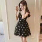 Glittered Star Strappy A-line Dress