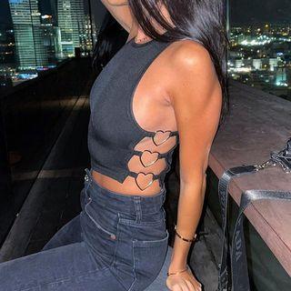 Heart-ring Cropped Tank Top