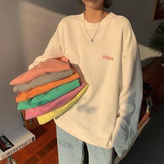 Fleece-lined Lettering Sweatshirt