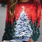 Christmas Tree Print Pullover