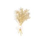 Fashion And Elegant Plated Gold Wheat Freshwater Pearl Brooch With Cubic Zirconia Golden - One Size