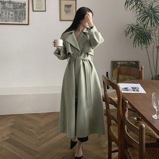 Plain Belted Midi Coat