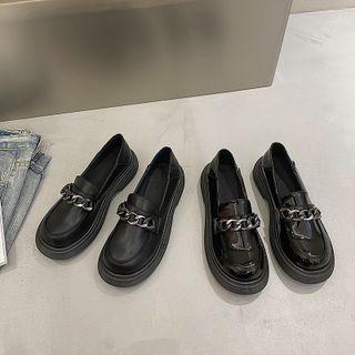 Platform Chain-accent Loafers