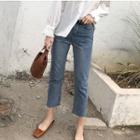 High Waist Cropped Denim Pants