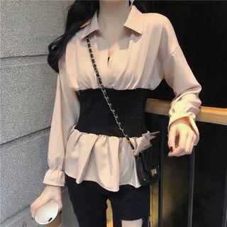 Bell-sleeve Ruffle Trim Shirt