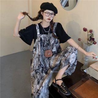 Tie Dye Overall Pants / Short-sleeve T-shirt