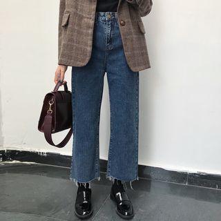Regular-fit Fray Hem Jeans