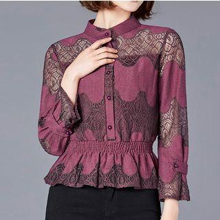 Gathered Waist Lace Shirt