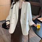 Double-breasted Blazer / Cardigan / Midi A-line Skirt