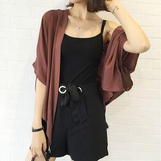 Plain Elbow Sleeve Light Jacket