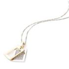 18k White & Yellow Gold Pendant With Necklace