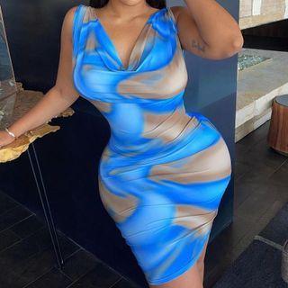 Print Mini Bodycon Tank Dress