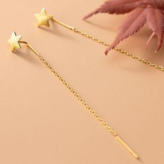 925 Sterling Silver Star Drop Earring 1 Pair - S925 Silver - One Size