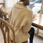 Open-front Cardigan With Cord Dark Beige - One Size