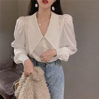 Puff-sleeve Peter Pan Collar Shirt