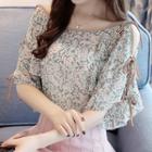 Elbow-sleeve Chiffon Top (various Designs)