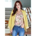 Striped-lining Slim-fit Linen Jacket