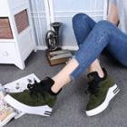 Faux-suede Hidden Heel Sneakers