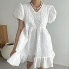 V Neck Ruched Short Sleeve Dress