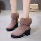 Furryblock Heel Short Boots