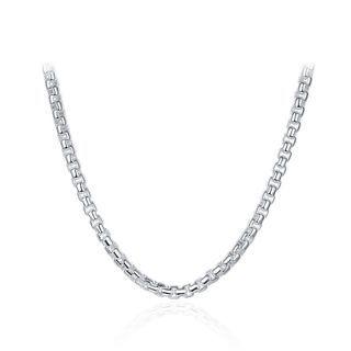 Simple Round Lattice Geometric Necklace Silver - One Size