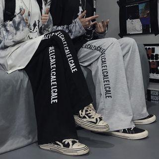 Lettering Wide Leg Pants (various Designs)