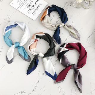 Color Panel Satin Neck Scarf