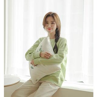 Shirred-shoulder Boxy Sweatshirt