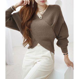 Cross-panel Rib-knit Top