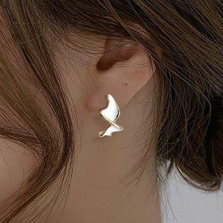 Twisted Alloy Earring 1 Pair - White - One Size