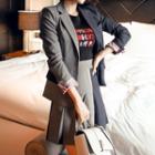 Set: Color Block Blazer + A-line Skirt