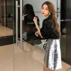 Sequined Long-sleeve Top / Sequined Skirt