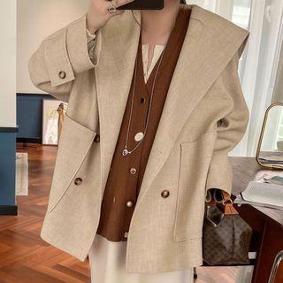 Double Breasted Coat / Vest / Wide-leg Pants