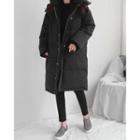 Removable-hood Long Puffer Coat