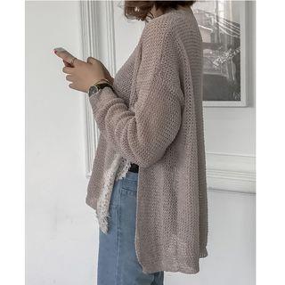 Lace Trim Slit Sweater