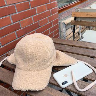 Solid Color Warm Wool Earmuffs Cap