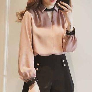 Lantern-sleeve Cutout Top