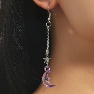 Moon & Star Acrylic Alloy Dangle Earring