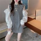 Patchwork Checkerboard Long T-shirt