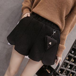 Notch Hem Shorts With Coin Pouch