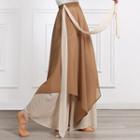 Two Tone Overlay Wide Leg Pants
