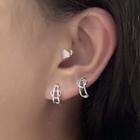 Heart Hoop Earring 1 Pair - Earring - Silver - One Size