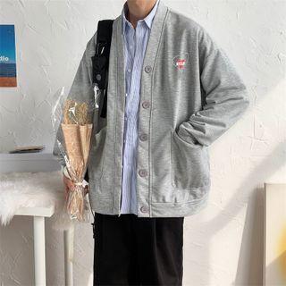 Heart Print Lettering Jacket